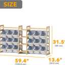 SpaceAid Large Toy Storage Organizer with 6 Shelves and 18 Bins, Book Shelf Organizers Storage Bookshelf, Kids Bin Shelf Box Bookcase for Bedroom Playroom Organization Room Decor, Neutral Gray, 59.4"W, 6 Shelves, 18 Bins