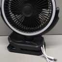 Clip on Fan 16000mAh: Portable Rechargeable Clamp Fan for Stroller Bed Camping Tent Golf Cart - Quiet Battery Operated with 3 Speed Strong Airflow LED Light Hook for Office Desk Outdoor (Black)