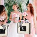 IDEATECH Canvas Tote Bag for Women, Personalized Birthday Gifts for Women, Monogram Beach Tote Bag Great for Wedding, Holiday