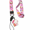Hello Kitty Lanyard for Keys and Women, Lanyards for ID Holder, Cute Kawaii Anime Pink Lanyard, Pack of 2