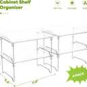 STARLATTA Acrylic Cabinet Organizer Shelf,4 Pcs Stackable Kitchen Counter Shelves,Spice Rack,Countertop Organizers,Clear Plastic Storage Organization for MakeupBathroom,Cupboard,Desk,Pantry