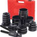 Orion Motor Tech Wheel Bearing Press Kit for Front Wheel Drive Bearing Removal & Installation, 24pc Wheel Bearing Puller Tool Set with Sliding Screws Universal Bushings Sleeves Storage Case (RED,BLACK)