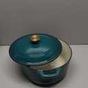 Mueller DuraCast 6 Quart Enameled Cast Iron Dutch Oven Pot with Lid, Heavy-Duty, Oven Safe up to 500 F & Across All Cooktops, Wedding Registry Ideas & Gifts, Emerald