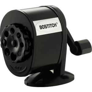 Bostitch Office Wall Mount Manual Pencil Sharpener, 8 Hole Dial, 6X Longer Cutter Life, Vertical or Horizontal Mounting, Black