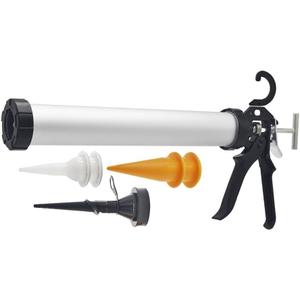 600ml Caulking Gun with Aluminum Barrel for 10oz/20oz Sausage Pack,10oz Cartridge and Bulk Application 600ml Caulking Gun with Aluminum Barrel for 10oz/20oz Sausage Pack,10oz Cartridge and Bulk Application
