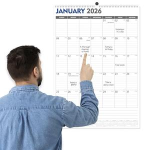 GuassLee Large Wall Calendar 2026-2027, 22"x15" Vertical Wall Calendar 2026, Jan. 2026 to Jun. 2027, 18-Month Paper Hanging Planner Wall with Julian Date for Office Home Planning & Organizing