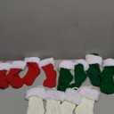 Hungdao 12 Pcs Christmas Green Red Stockings Mini Knitted for Xmas Tree 8.3 Inches Mini Christmas Socks Double Sided Fireplace Hanging Stockings for Family Xmas