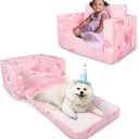 Kids Couch, 2-in-1 Toddler Sofa Fold Out, Soft Toddler Chair for Boys and Girls, Convertible Sofa to Lounger- Ideal for Napping, Reading, and Playing (Pink Unicorn)