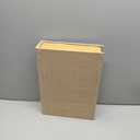 Deco 79 Linen Fabric Decorative Box Faux Storage Book Book Shaped Boxes with Faux Leather Detailing, Set of 3 Decorative Keepsake Boxes 15", 12", 9"H, Brown