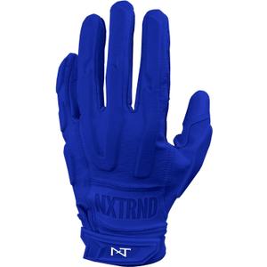 Nxtrnd G3 Pro Padded Football Gloves, Sticky Padded Receiver & Lineman Gloves (X-Large, Blue)