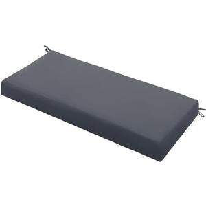 Outdoor Bench Cushion Waterproof 48"x18" – Fade-Resistant Patio Furniture Cushion with Ties for Porch Swing, Loveseat, or Indoor Bench Replacement, Dark Grey
