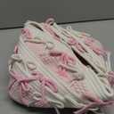 Geelin 3 Pcs Pink Bow Baskets for Gift Coquette Cute Woven Rope Gift Baskets Rectangle Shelf Organizer Laundry Hamper Storage Bins for Closet Bedroom Nursery Toys Organizing, 11.8''x7.8''x4.7''