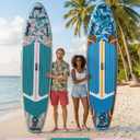 11ft Inflatable Stand Up Paddle Board, Wood Grain Ultra Lightweight SUP, 430lb Capacity for Adults Youth Family, for Fishing Surfing Camping, Includes Backpack & Pump