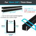 Black 3/8" Fixed Panel Shower Door Deep U-channel - 72" Length