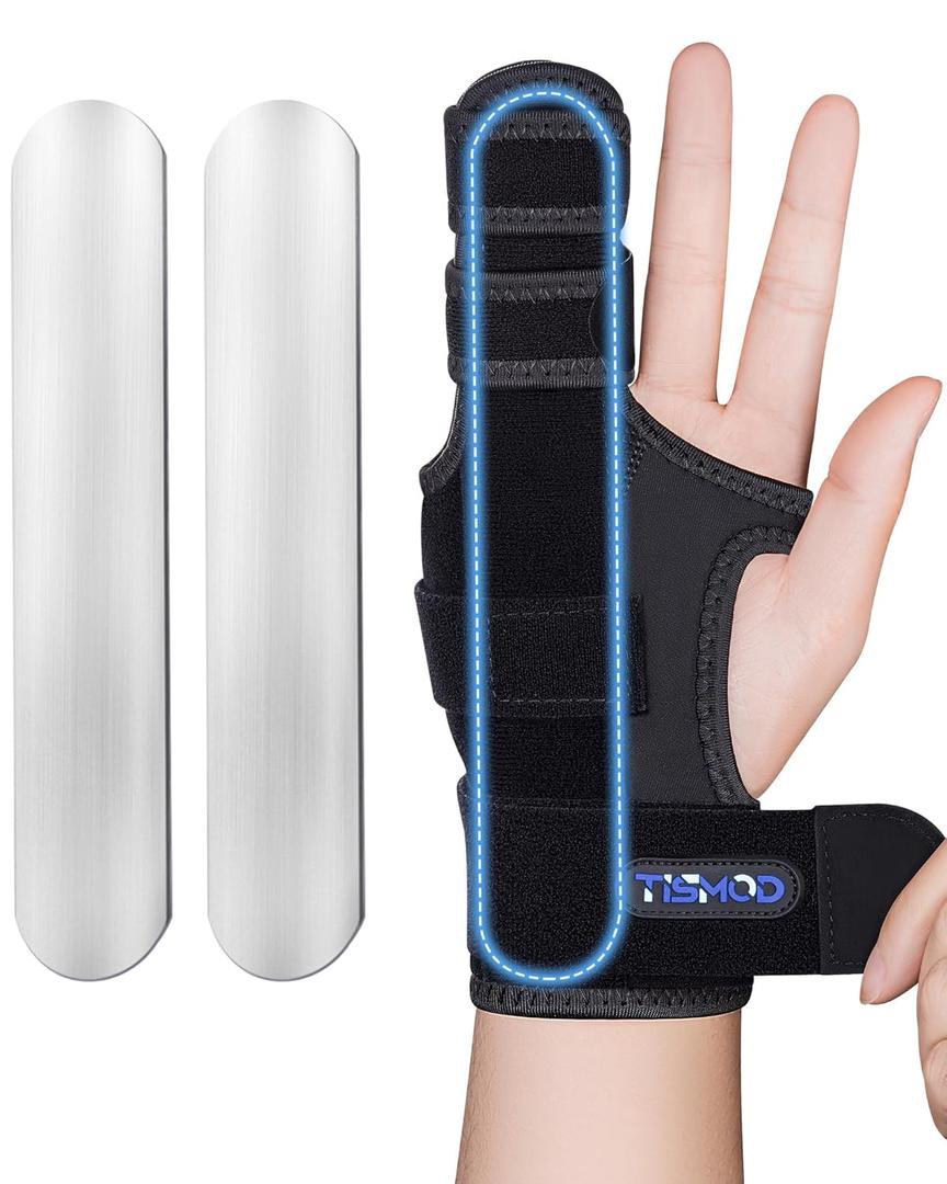 Finger Splint Brace,Supports Pinky,Middle,Ring,Metacarpals & Knuckles,Adjustable Left Right Hand Braces,Straightener for Trigger Fingers Splints,Broken,Arthritis,Fracture,Sprain,Injury,Tendonitis, Size L/XL