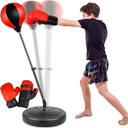 Champion Boxing Punching Bag for Ages 3 4 5 6 7 8+ Years Old Kids, Boxing Bag Set Toy with Boxing Gloves, Height Adjustable Punching Bag, Sport Toy for Boys & Girls, Ideal Christmas Birthday Gift for Kids