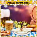 24pcs Pretzel Napkin Rings Oktoberfest Napkin Holder Metal for Pretzel Oktoberfest Party Table Decoration