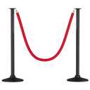 RoadHero Plastic Stanchion Post, Red Carpet Ropes and Poles with Weighted Base, Velvet Rope Barrier for Crowd Control, Party and Movie Theater, 2 PCS (34.8 Inch)