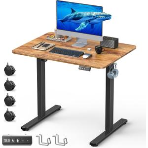 32" Small Rolling Electric Standing Desk Adjustable Height for Home Office, 32 x 24 Inch