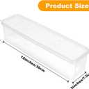 6 x 6 Pcs Large Airtight Pasta Storage Containers, BPA-Free Plastic Spaghetti Noodle Holder with Lid, White Rectangular Food Canisters for Kitchen Pantry Organization, 3 x 12 x 3 Inches