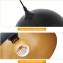 Industrial Pendant Light Fixtures,11.8" Black Dome Pendant Lights,Adjustable Vintage Hanging Lamp for Kitchen Island Restaurant Bar Cafe Dining Room Sink,3 Pack
