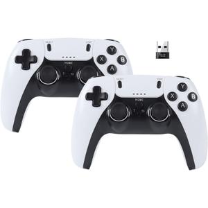 2 Pack Wireless Controller for Windows PC/Raspberry Pi/Stick/TV/Game Box Gamepad Rechargeable Remote Joystick Joypad with Turbo for Desktop Laptop Emulator,Roblox,Steam, RetroPie,RecalBox,RetroArch
