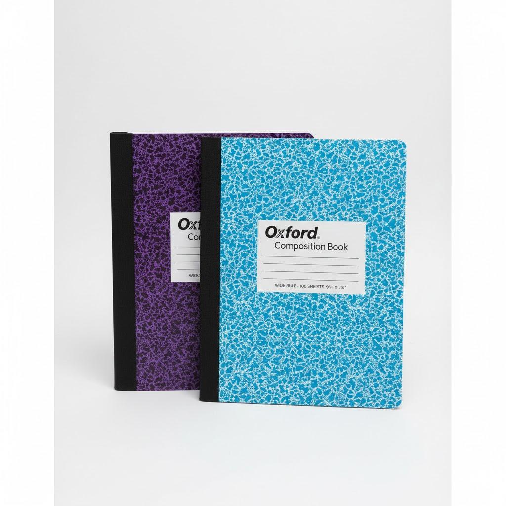 TOPS 63794 Composition Book w/Hard Cover, Legal/Wide, 9 3/4 x 7 1/2, White, 100 Sheets 2 Shades of Blue 2 Pcs