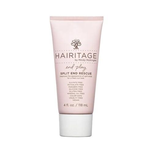 Hairitage Split End Rescue Gel Cream - Jojoba Protein Vegan Formula for Dry and Damaged Hair - Replenishes Moisture, Smoothes Split Ends for Silky Finish - 4 fl oz