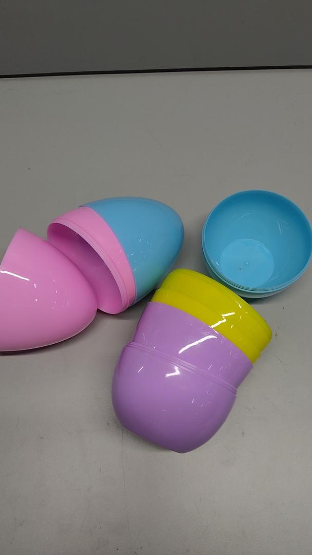 JOYIN 12 Pcs Large Plastic Easter Eggs, 6 Inches Colorful Jumbo Eggs Fillable for Easter Themed Hunt Basket Stuffers Fillers Filling Treats Party Favor Classroom Prize Supplies