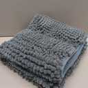 H.VERSAILTEX Bath Mats for Bathroom Non Slip Luxury Chenille Striped Bath Rug Absorbent Non Skid Fluffy Soft Shaggy Rugs Washable Plush Carpet Mats for Bath Room, Tub (20" x 32", Stone Blue)