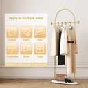 Gold Clothing Rack with Marble Base, Modern Gold Coat Racks Freestanding with 2 Hooks, Heavy Duty Clothes Rack, Coat Rack Stand for Entryway, Bedroom, Living Room, Boutiques