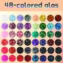 LIS HEGENSA 8MM 48Color Glass Beads for Bracelet Making Kit, 1700pcs+ Round Crystal Glass Beads Jewelry Making Kits, Bead Starter Kit for DIY Crafts,Friendship Bracelets (48Color(1700PCS))