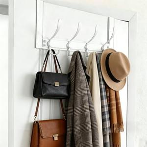 Heavy Duty Over The Door Hooks Rustproof - 25lb Over The Door Towel Rack for Bathroom, Over The Door Hanger, Door Towel Hanger, Over The Door Towel Hook, Coat Rack (1Pack, White)