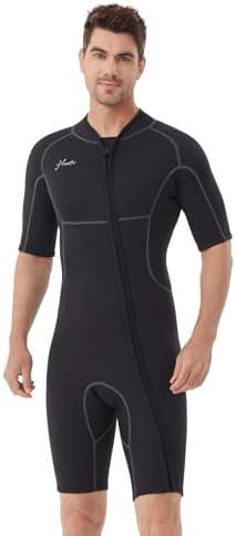 Hevto Men Wetsuit Shorty 2mm Neoprene Short Wet Suit for Surfing Diving Swimming Snorkeling Paddle Boarding XXL