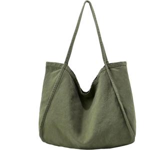 ALUDAPIJU Casual Canvas Tote Bag for Women Large Slouchy Hobo Shoulder Bag for Work Travel Tote Purse Handbags Message Bags