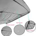 Bimini Top Replacement Canvas，3 Bow Bimini Tops Canvas Cover with Zipper Easy Install，Windproof Waterproof and UV-Proof Bimini Top Canvas Only No Frame (Light Grey, 3 Bow 6'L x 46" H x 55"-60" W)