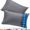 Pillow Cases Queen Size Set of 6, Ultra Soft Comfy Pillow Covers, Grey