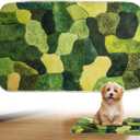 Washable Pee Pads for Dogs, 30" x 17" Faux Moss Reusable Puppy Pads for Dog Potty Training, Durable Absorbent Leakproof Dog Grass Pad for Crate Couch Car Seat Pet Bed Home Indoor Use