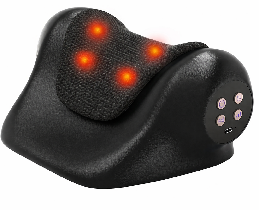 Heated Neck Stretcher for Pain Relief,Cervical Traction Device,3 Vibration Modes Portable Wireless Neck and Shoulder Relaxer Hump Corrector Pillow for TMJ Pain Relief and Cervical Spine Alignment, Black