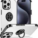Tnarru Designed for iPhone 15 Pro Max Case with Stand [Magnetic Ring Holder Kickstand] Soft TPU Bumper Non-Yellowing Anti-Scratch Lightweight Slim for iPhone 15 Pro Max Case Black and Clear