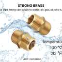 3/4 Inch NPT Brass Nipple Male Pipe Fitting Adapter, Hex Nipple, (3/4 inch x 3/4 inch NPT Male, 2 Piece), Straight Connector Pipe Fitting, Thread 1" OD to 1" OD
