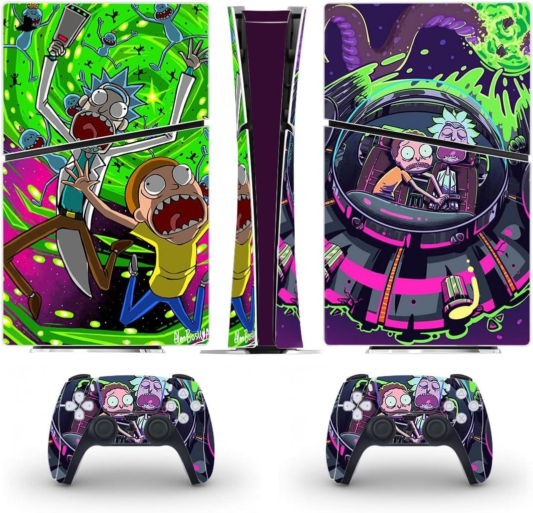 PEYANZ Vinyl Skin Compatible with PS5 Slim (Digital Edition) | HD Print, Scratch Resistant, Bubble-Free Application (R1ck&M0rty)