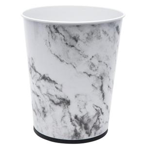 Bath Bliss 5 Liter Small Wastebasket | Round Open Top | Trash Can | Bathroom | Bedroom | Kitchen | Office | Dorm | Disposal Waste Bin | Garbage | Marble (1 Pack)