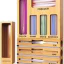 Foil and Plastic Wrap Dispenser, Bag Organizer, Pantry Organizers and Storage, Drawer Organizer, Bag Organizer For Kitchen Drawer, Plastic and Foil Organizer With Cutter