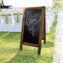 Large Sturdy Handcrafted 40" x 20" Wooden A-Frame Chalkboard Display, Sidewalk Chalkboard Sign Sandwich Board/Chalk Board Standing Sign (Rustic)