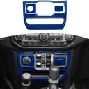 RT-TCZ for Jeep JL Center Dash Window Switch Panel Trim Media Port Cover for Jeep Wrangler JL JLU Gladiator JT 2018-2024 Blue Interior Accessories 3pcs, Blue 