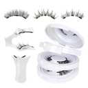 Mayhug Magnetic Eyelashes 3 Pairs Reusable Magnetic Eyelashes with Applicator No Glue Needed Eyelashes Natural-Looking Eyelashes, Eyelash Curler Set, Easy to Wear and Remove (3 Pairs-Kit 5)
