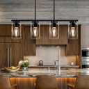 Island Lights for Kitchen,4-Light Black Dining Room Light Fixture Chandeliers for Dining Room Over Table, Modern Kitchen Island Lighting Farmhouse Kitchen Island Light Fixtures Pendant Lights 27"