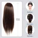Mannequin Head 80% Human Hair - 28 Inch Make up Cosmetology Manikin Practice Doll Head with Hair,Braiding Hairdressing Head for Hair Styling with Table Clamp + DIY hair Styling Set