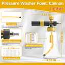 Foam Cannon Gun Dual Connector Accessory for Pressure Washer, Double Tip Attachment Soap Cannon with Power Washer Short Gun, Car Wash Foam Gun Kit, 1/4" Quick Connect, 5 Nozzles Tips